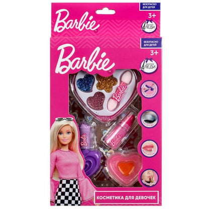 Косметика ДЛЯ ДЕВОЧЕК БАРБИ тени с блестками, помада, блеск для губ, лак МИЛАЯ ЛЕДИ в кор.2*120шт