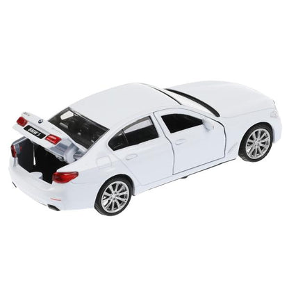 5ER-12-WH319646 Машина металл BMW 5-ER SEDAN M-SPORT 12 см, двери, багаж, бел, кор. Технопарк в кор.