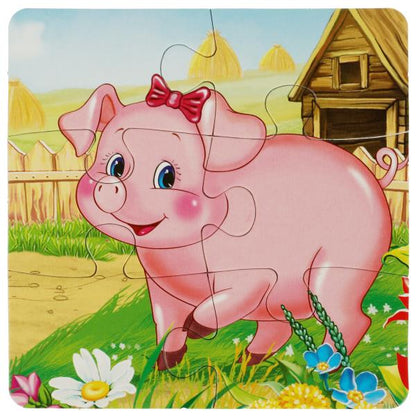 Кто как говорит. В.Степанов. Книга с 5 пазлами. 160х160мм. 10 карт. стр. Умка в кор.28шт