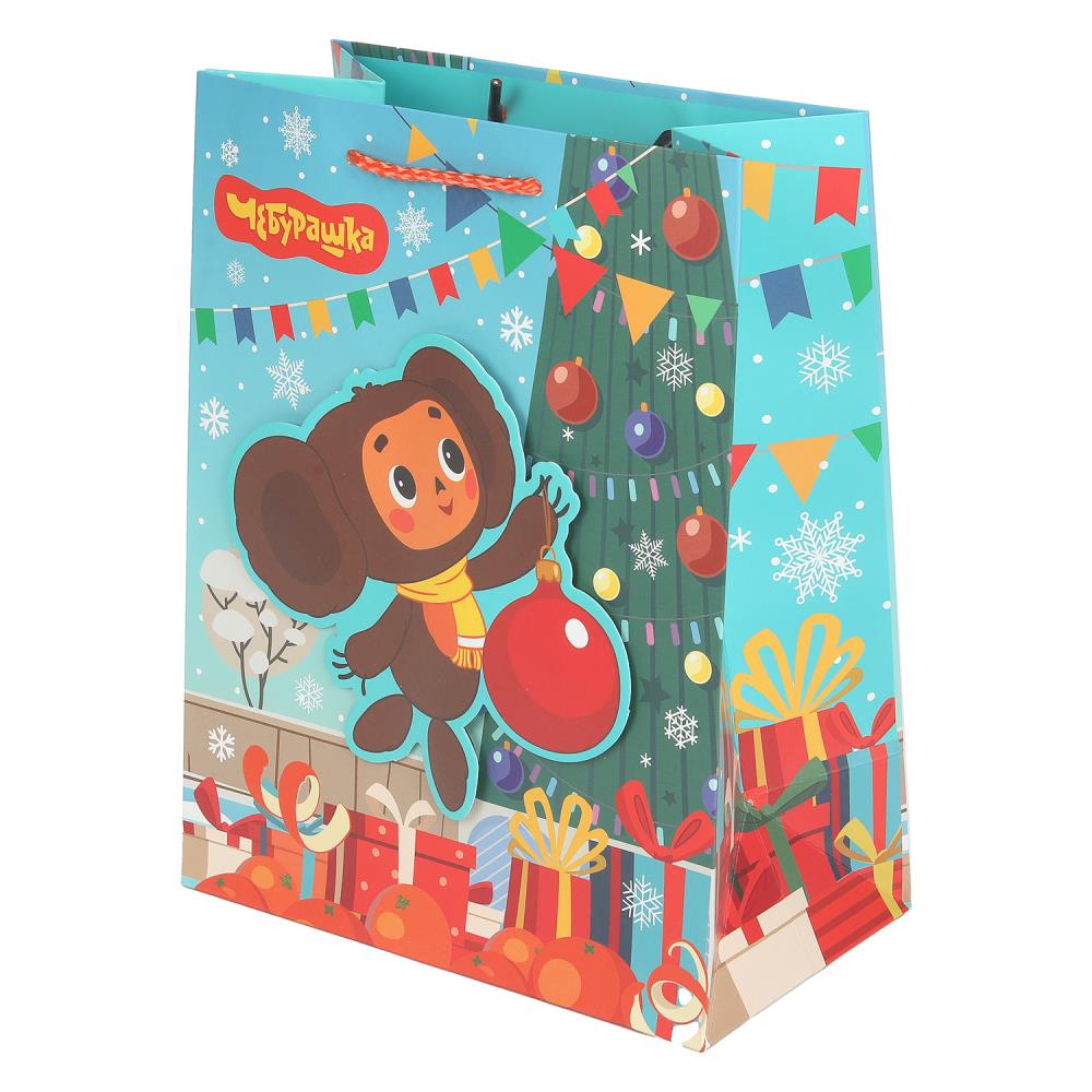Пакет-аппликация СОЮЗМУЛЬТФИЛЬМ м,Чебурашка новогодний,190 гр/м2 ЧУДО ПРАЗДНИК в кор.12*12шт