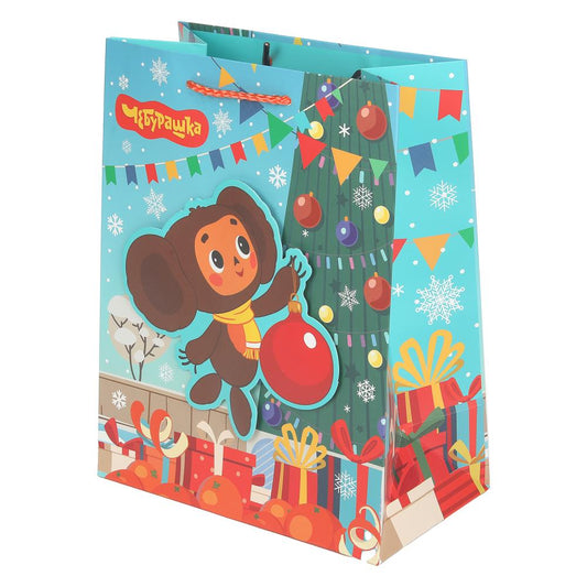 Пакет-аппликация СОЮЗМУЛЬТФИЛЬМ м,Чебурашка новогодний,190 гр/м2 ЧУДО ПРАЗДНИК в кор.12*12шт