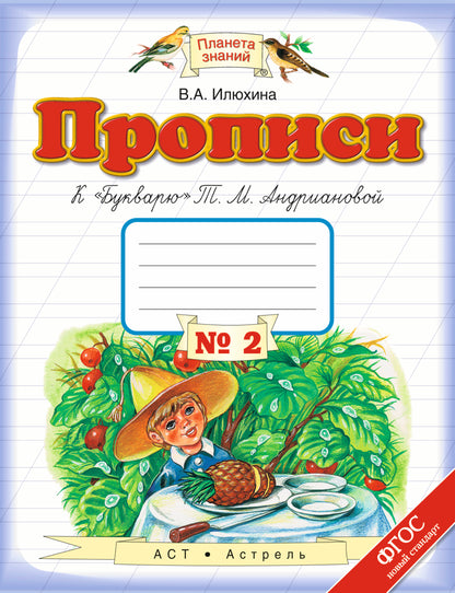 Прописи к "Букварю" Т.М.Андриановой. Тетрадь № 2. 1 класс