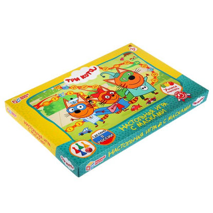 Настольная игра-ходилка Три кота, с масками. в кор. Умные игры в кор.20шт