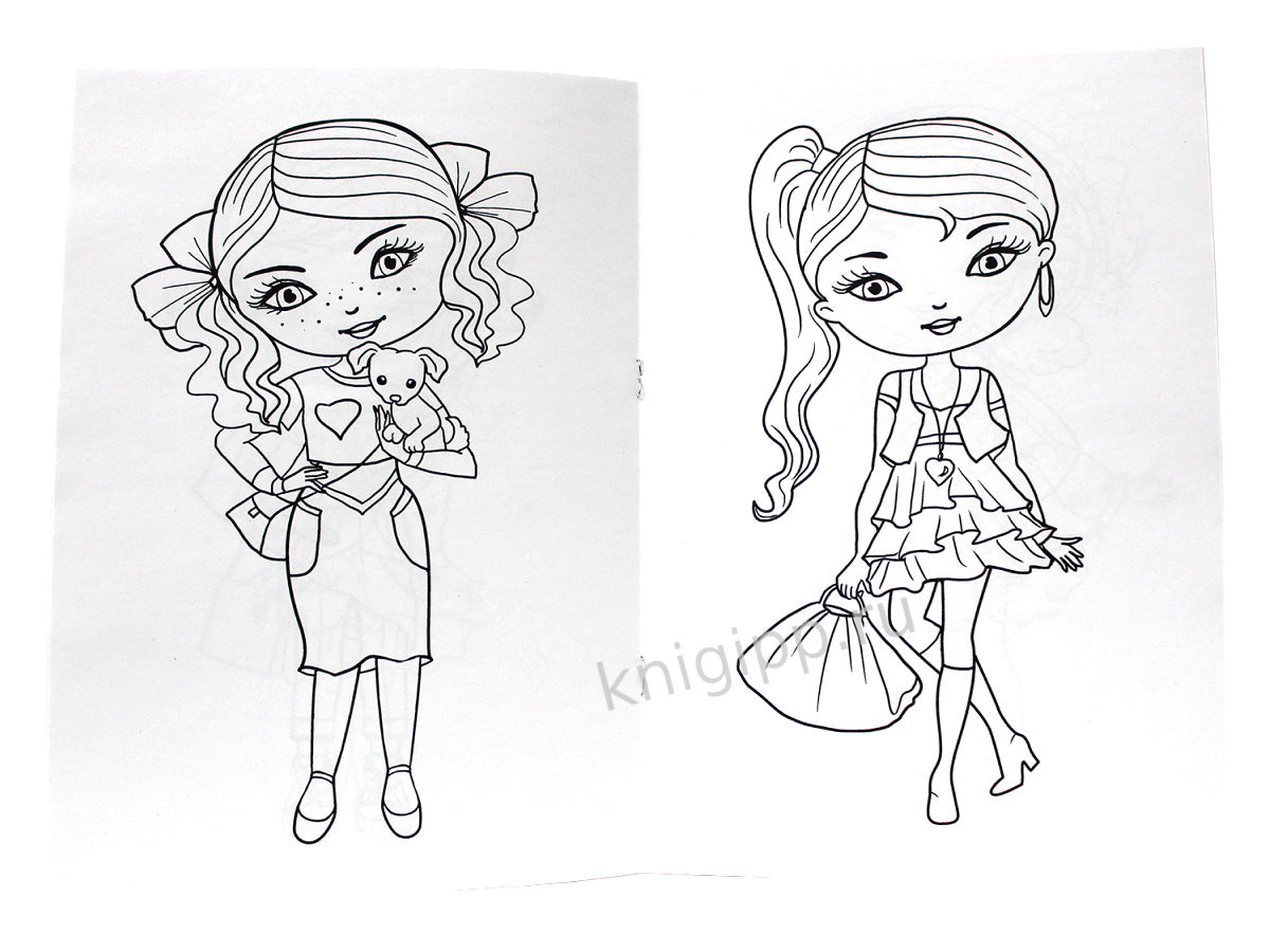 РАСКРАСКА А4 эконом. СТИЛЬНЫЕ ДЕВЧОНКИ