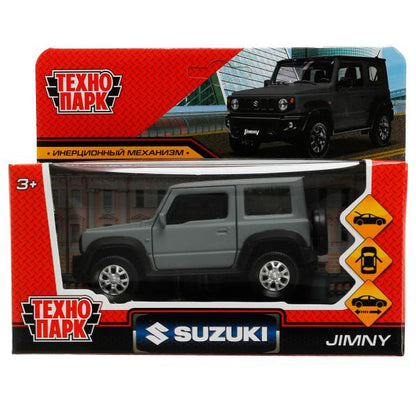 JIMNY-12FIL-GY335446 Машина металл SUZUKI JIMNY 11,5 см, двер, баг, инер, сер, кор. Технопарк в кор.