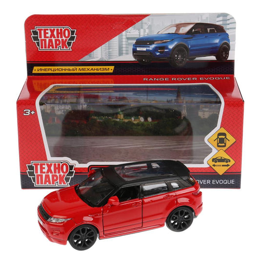 Машина металл LAND ROVER RANGE ROVER EVOQUE 12,5см,открывающая дверь,инерц, красный Технопарк в кор2*36шт