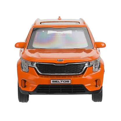 Машина металл KIA seltos длина 12 см, двери, багажник., инерц, оранжевый, кор. Технопарк в кор.2*36шт