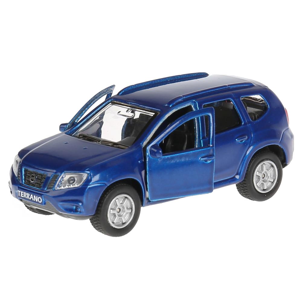 Машина металл Nissan Terrano синий 12 см, откр.дв.,багаж., инерц. в русс. кор.Технопарк в кор.2*24шт