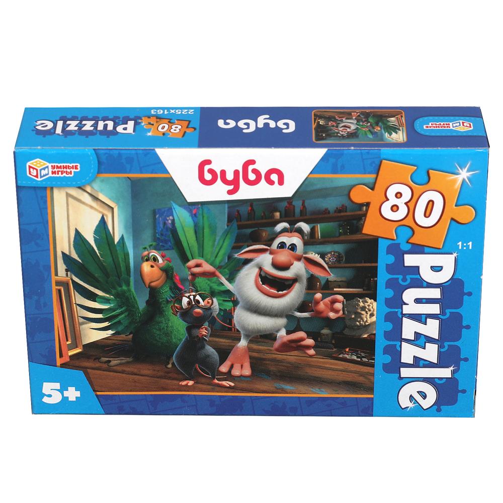 Буба. Пазлы классические в коробке. Пазл 80 деталей. Умные игры в уп.16шт в кор.8уп