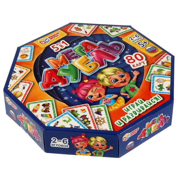 Megadubul 5 en 1. 80 cartes 230х230х45 mm. Умные игры в кор.12шт