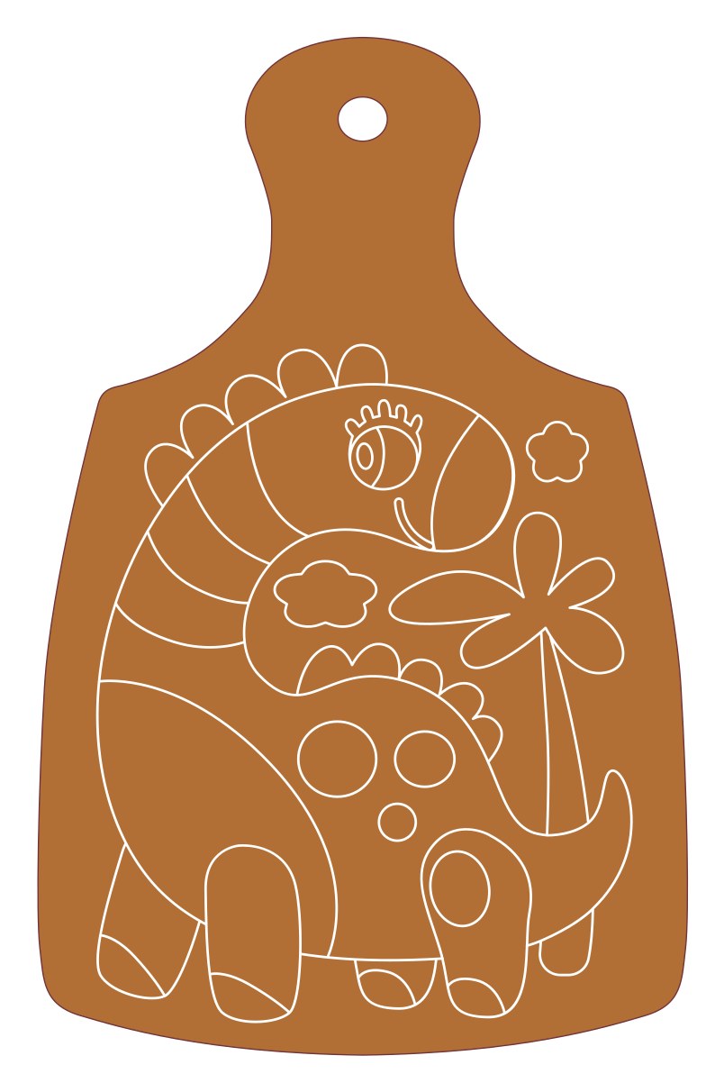 Набор для творчества Роспись по дереву "Динозавр" (разделочная доска, большой конверт)