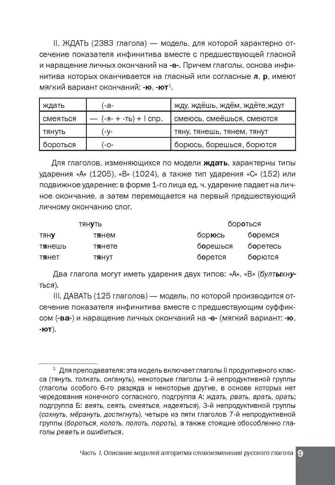 Алгоритм словоизменения русских глаголов. Настоящее (простое будущее) время. Учебно-методическое пособие по русскому языку как иностранному