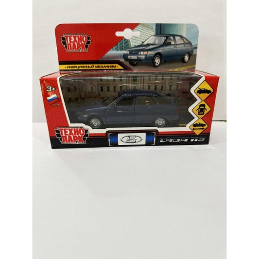 Машина металл ваз-2112 12 см, двери, багаж, темно-серый, кор. Технопарк в кор.2*36шт