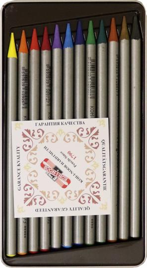 Карандаши акварель KIN PROGRESSO 12 цв. в лаке, без дерева, метал. кор.