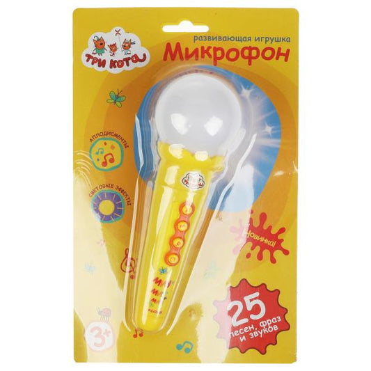Микрофон три кота Три Кота 25 песен,фраз,звуков + блист./бат. Умка в кор.120шт