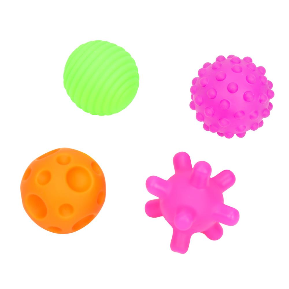 MAL-79178-B01 Развивающие мячики для купания Малышарики 4 шт. в кор. КАПИТОШКА в кор.2*60наб