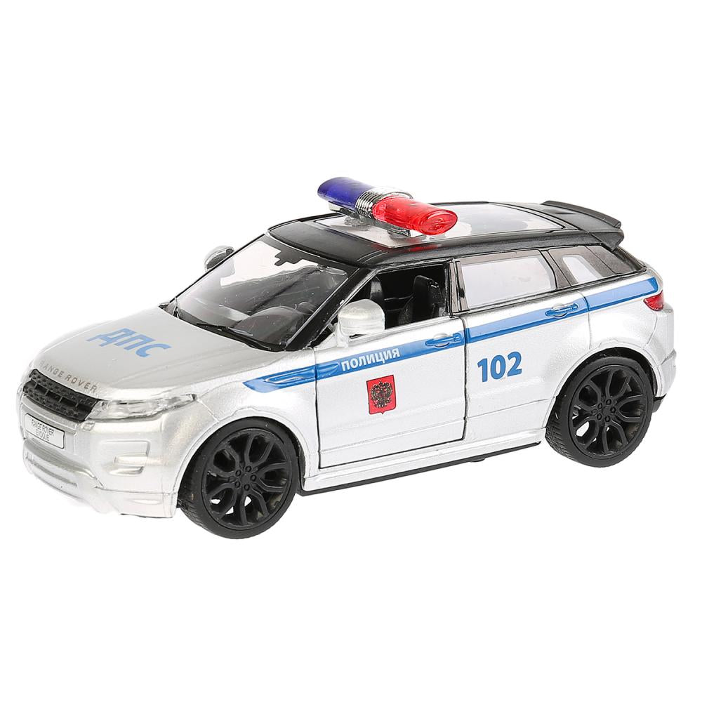 Машина металл LAND ROVER RANGE ROVER EVOQUE ПОЛИЦИЯ 12,5см,открыв двери,инерц Технопарк в кор.2*36шт