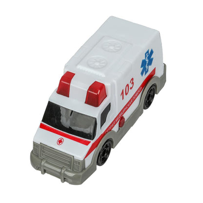 Машина пластик свет-звук СКОРАЯ ПОМОЩЬ 15 см, кор. Технопарк в кор.2*48шт