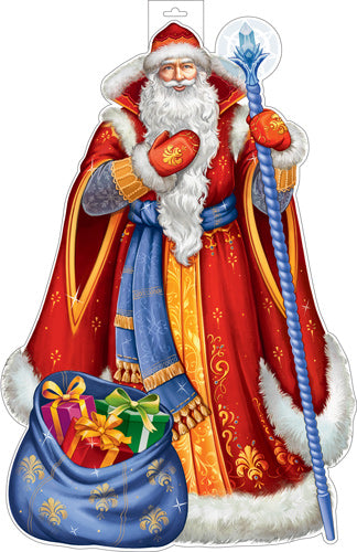 Ф-17477 Плакат вырубной А3. Дед Мороз (двухсторонний, ВД-лак)