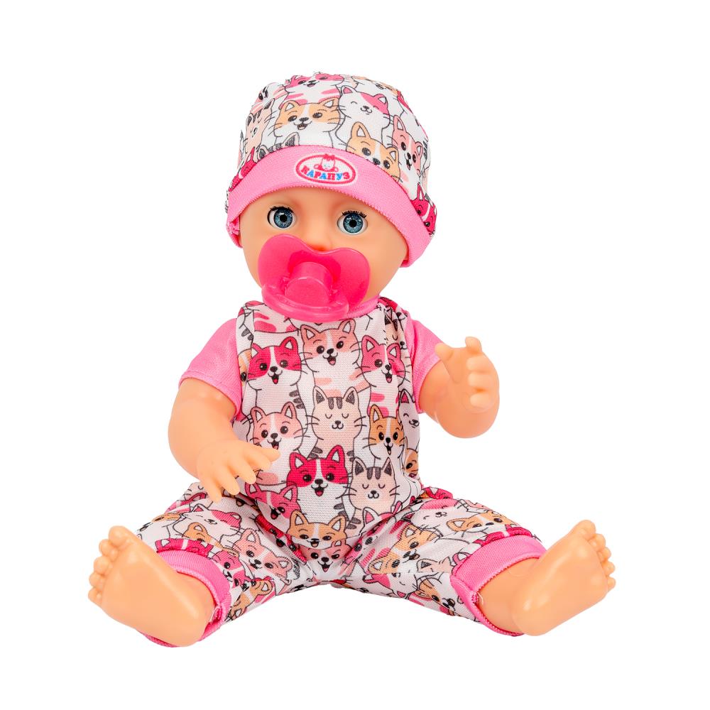 Пупс озвучивает 25см, Шаинский музыка пьет, пишет, закр. глазки, 4акс, 100 фраз КАРАПУЗ в кор.24шт