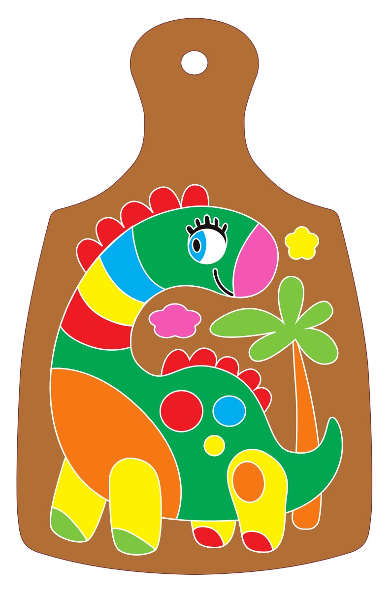 Набор для творчества Роспись по дереву "Динозавр" (разделочная доска, большой конверт)