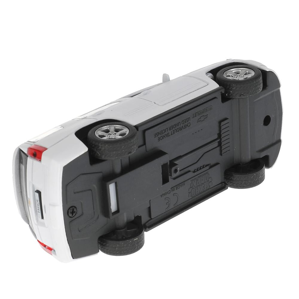 TAHOE-12FIL-WH303053 Машина металл CHEVROLET TAHOE МАТОВЫЙ 12 см, двери, багаж, инер, белый, кор. Те