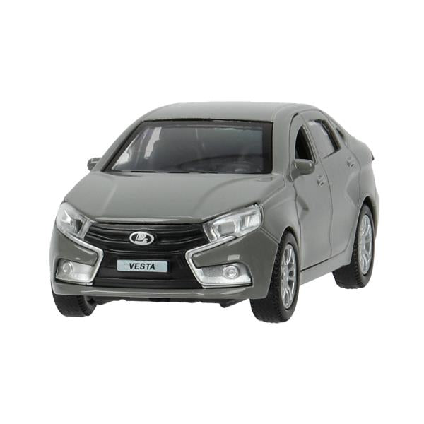 Машина металл LADA Vesta 11,5 см, двери, темно-серый, кор. Технопарк в кор.2*36шт