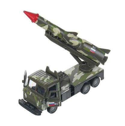 МАШИНА "ТЕХНОПАРК"МЕТАЛЛ. ИНЕРЦ. ГАЗ 66 С РАКЕТОЙ, 12СМ ЗЕЛ. КАМУФ.,ОТКРЫВ. ДВЕРИ В КОР в кор.2*24шт