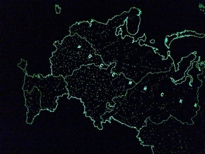 Карта Российской Федерации. СВЕТЯЩАЯСЯ В ТЕМНОТЕ. Сувенирное издание. Не имеет аналогов. В подарочном тубусе.