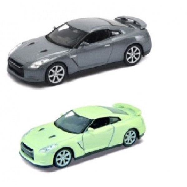 Машина металл 4.75" nissan gtr инерц. открыв. двери, цвет в ассорт. в дисплее уп-12шт в кор.2*6уп