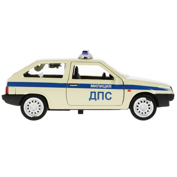 Машина металл LADA-2108/21099 МИЛИЦИЯ 12см, двер,баг,инерц, ассорт, дис. Технопарк уп-12шт в кор.6уп