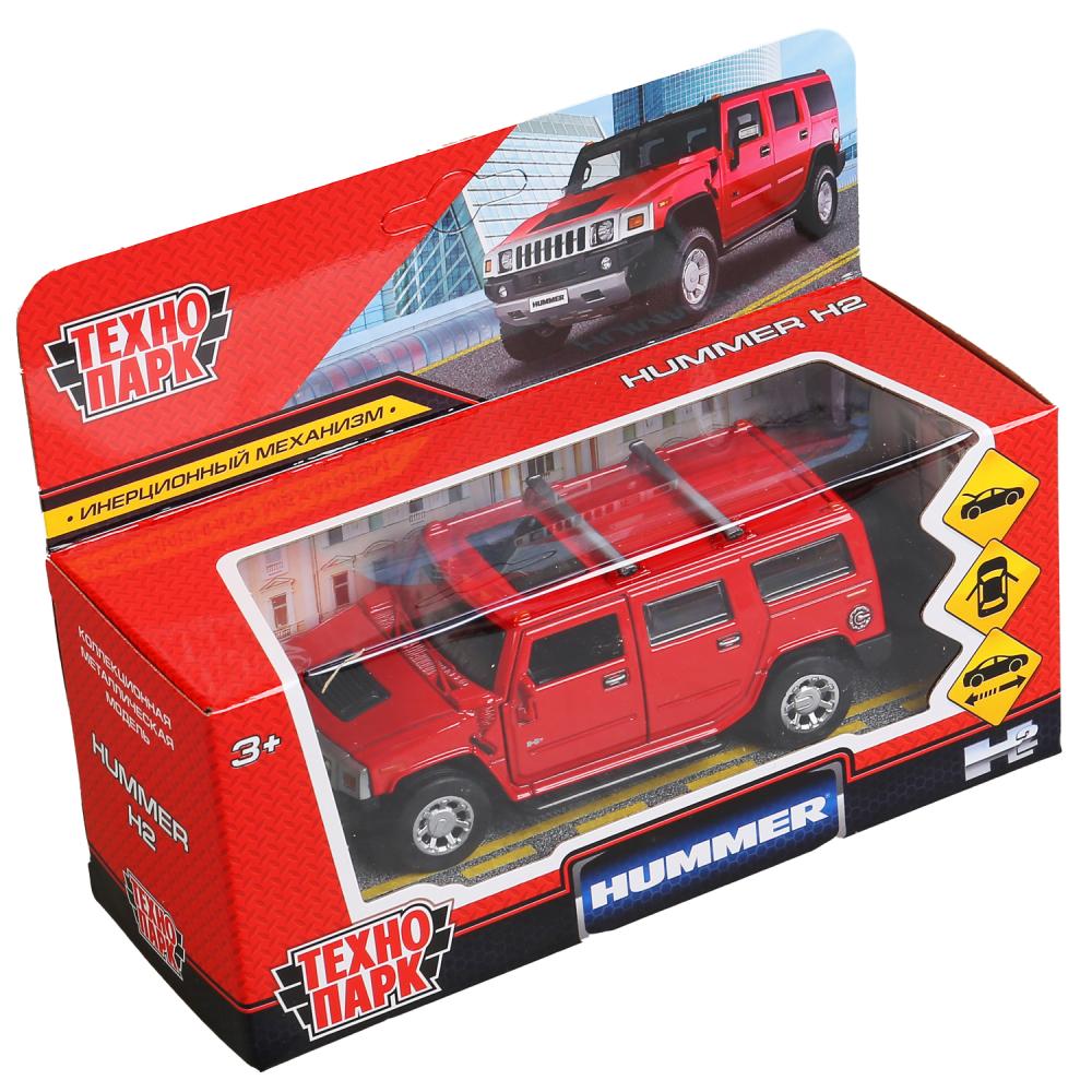 HUM2-12-RD 299812 Машина металл HUMMER "hummer h2", дл12см,откр дв,багаж,инерц,красный,в кор Техно