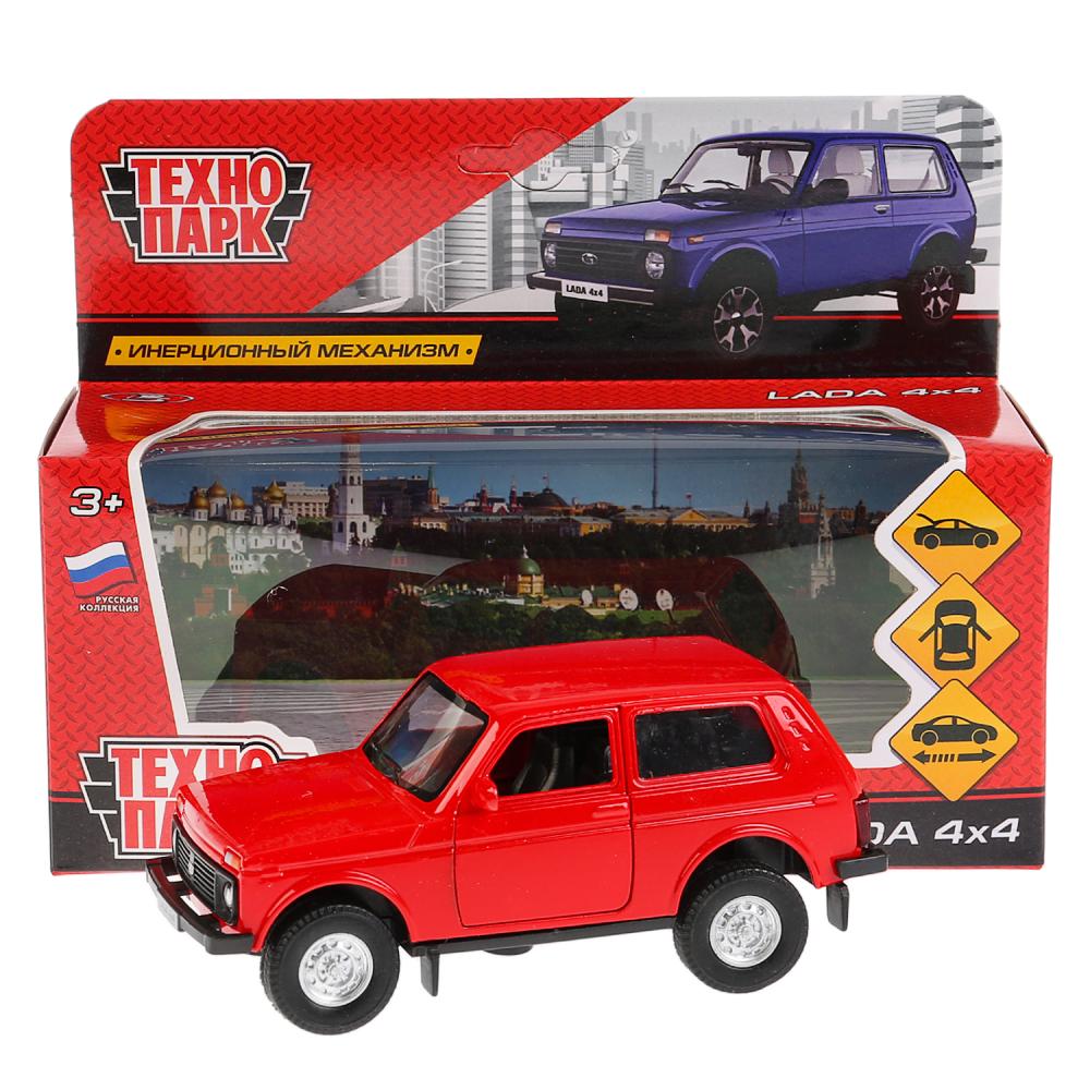 ТМ Технопарк. Machine métallique "LADA 4x4" 12 cm, ouverte. двери, инерц., КРАСНЫЙ. dans le cor. dans le cor.2*36шт