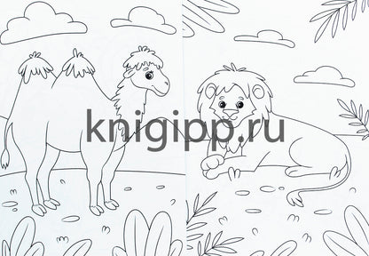 МОЯ РАСКРАСКА А4 чёрная. В ЗООПАРКЕ