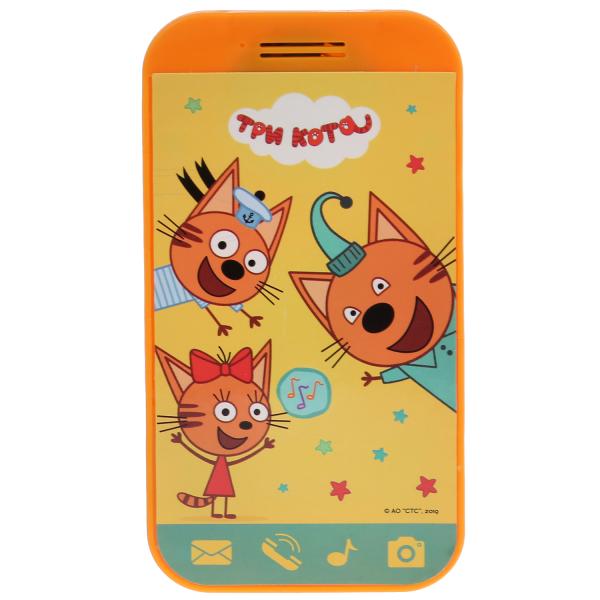 Телефон ТРИ КОТА мини-телефончик, 20 песен, звуки и фразы на блистере (рус. уп.) "Умка" в кор.180шт