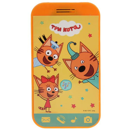 Телефон ТРИ КОТА мини-телефончик, 20 песен, звуки и фразы на блистере (рус. уп.) "Умка" в кор.180шт