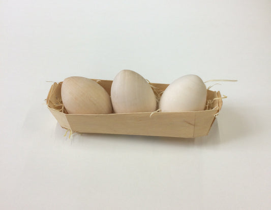 Яйца (3 шт.) под роспись "Пасхальные" в корзиночке (РНИ) арт.8009