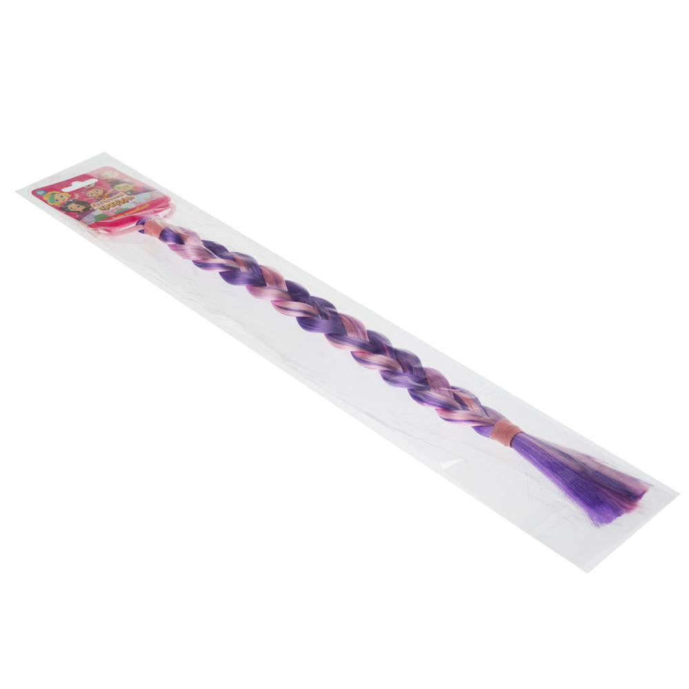 Аксесс д/девочек СКАЗОЧНЫЙ ПАТРУЛЬ резинка с косой (розовый/фиолетовый) МИЛАЯ ЛЕДИ уп-10шт в kor50up