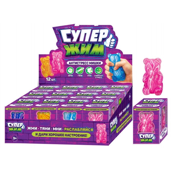 Игрушка жмяка, мишка 8 см., ета Супер Жим