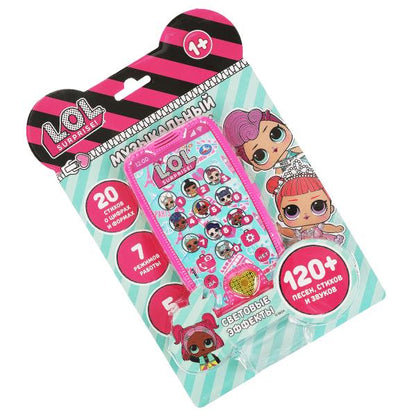 Музыкальный телефончик ЛОЛ 120+ песен,стихов,звуков.свет.блист.бат. Умка в кор.120шт