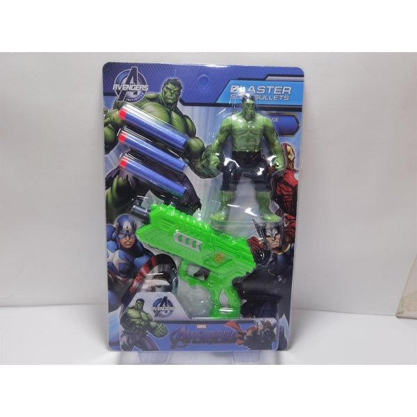 Бластер с мягкими пулями, фигурка, команда мтителей, блист.18,7*31,7*3см - в кор.2*96шт