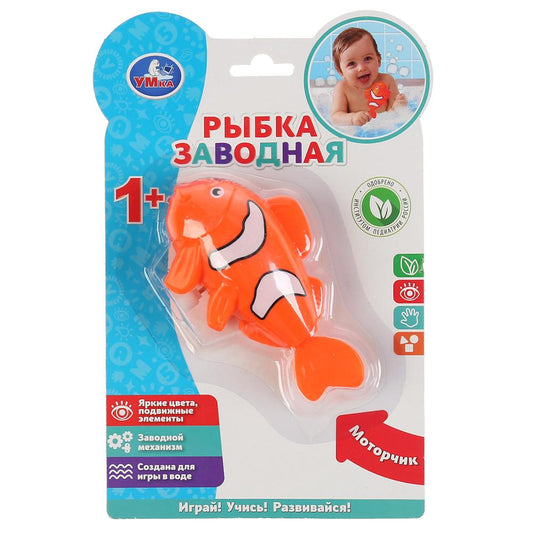 Заводная игрушка рыбка на карт. (рус. уп.) Умка в кор.2*120шт