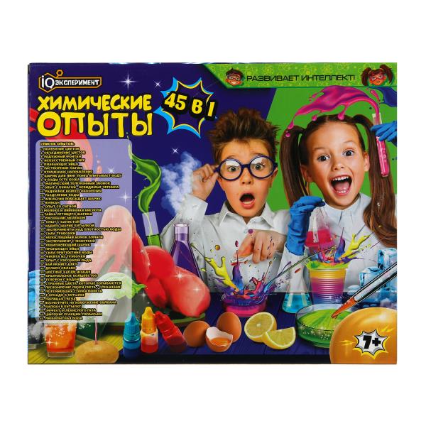 Набор опыта химии, 45-в-1 IQ Эксперимент в кор.8шт