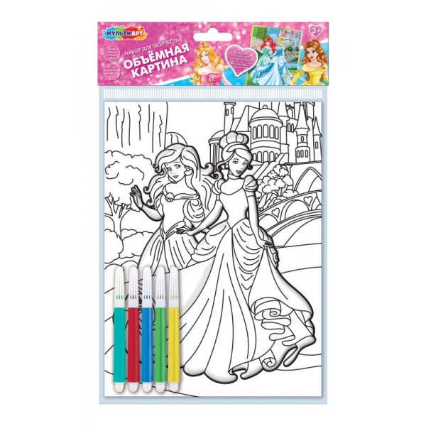 Объемная картина принцессы дисней MultiArt в кор.100шт