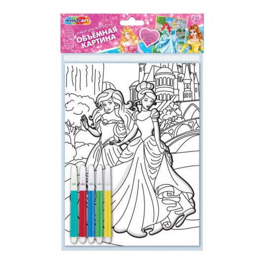 Объемная картина принцессы дисней MultiArt в кор.100шт