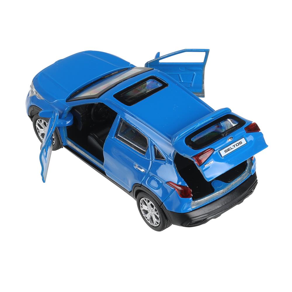 Машина металл KIA seltos длина 12 см, двери, багажник., инерц, синий, кор. Технопарк в кор.2*36шт