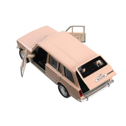 Машина металл ваз-2102 12 см, двери, багажник, инер,бежевый, кор. Технопарк в кор.2*36шт