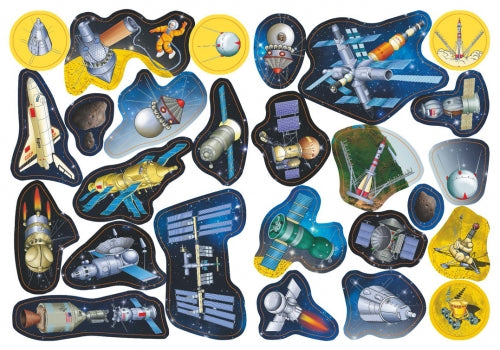 Космос. Раскраска с многоразовыми НАКЛЕЙКАМИ
