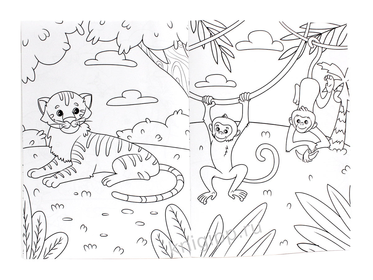 МОЯ РАСКРАСКА А4 чёрная. В ЗООПАРКЕ