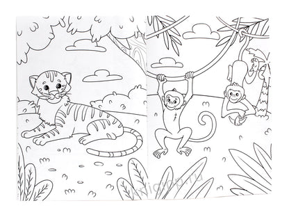 МОЯ РАСКРАСКА А4 чёрная. В ЗООПАРКЕ